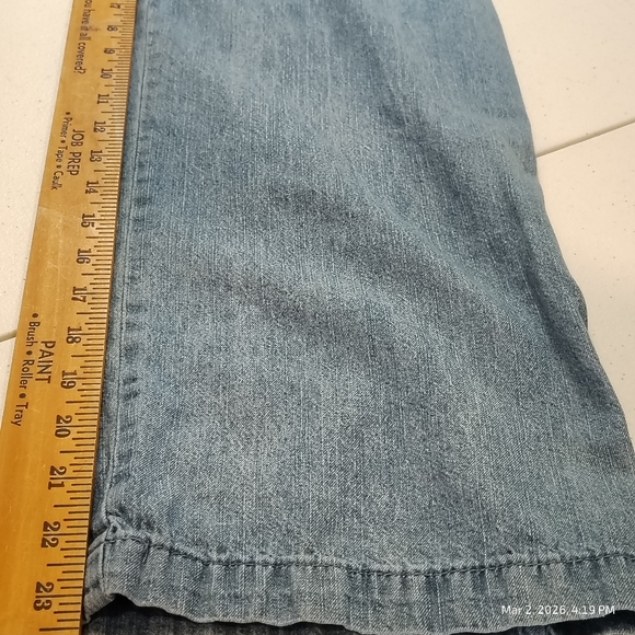 Light Denim Chambray Jumpsuit Knotted Strap Belt Women Medium 100% Cotton - Picture 10 of 12